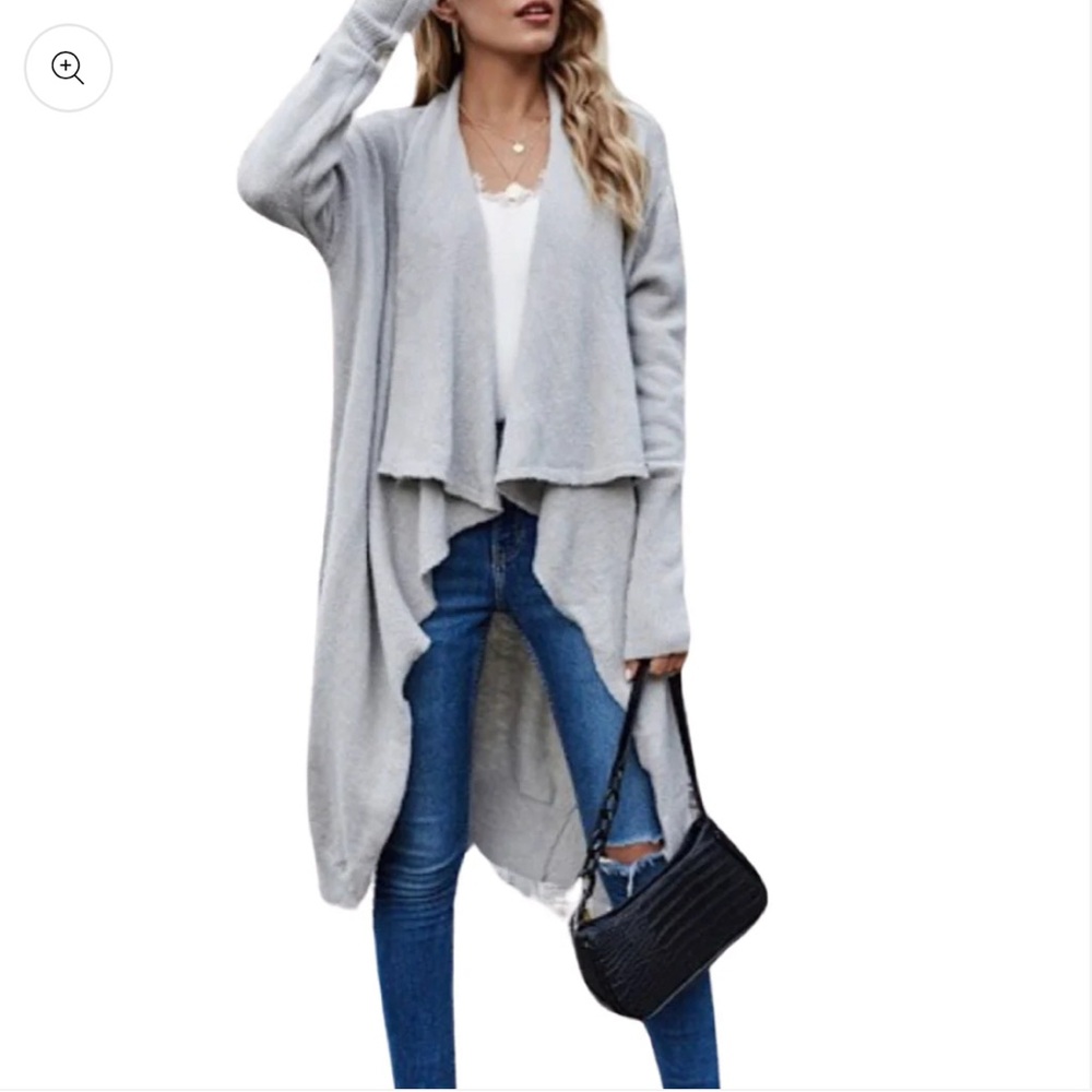 NWT Gray Open Front Cardigan Sweater